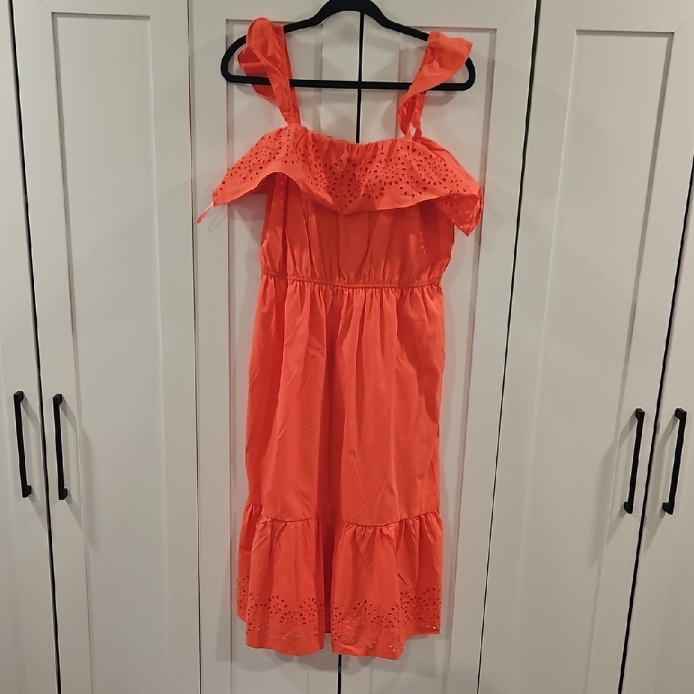 LC Lauren Conrad Dark Peach Ruffled Sundress
